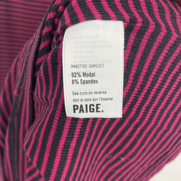 PAIGE Burgundy Black Striped Sleeveless Modal Blend Tank Dress Size XS - Picture 5 of 5